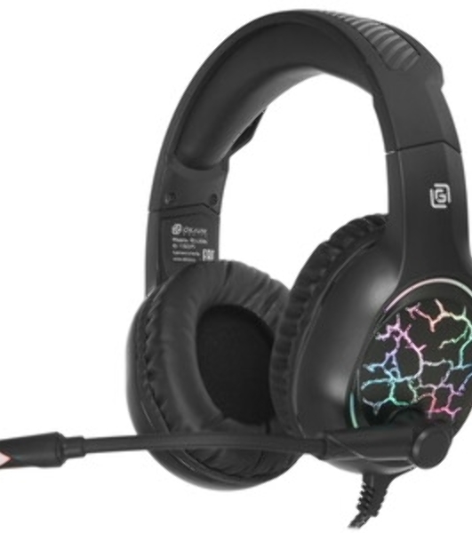 Гарнитура Oklick HS-L930G чёрный/синий, проводная, USB, подсветка