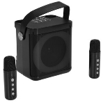 Переносная караоке система TRS2406 iconBIT K702B Колонка 10Вт, 2 микрофона Bluetooth, подсвктка, с аккумулятор в колонке 1500mAh и микрофонах, 16*12*16.7 CM, черный, фото6