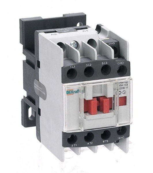 Контактор 18А 220В АС3 1НО+1НЗ КМ-103 DEKraft