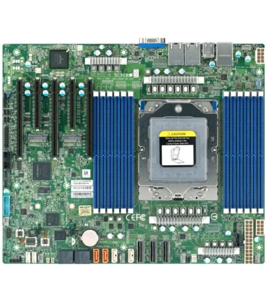 Материнская плата серверная Supermicro H13SSL-N-B, сокет SP5, чипсет встроен в процессор, 12xDDR5, 5xPCIe, 3xPCIe 5.0 x16, 2xM.2, 8xSATA, 2xGigabit Ethernet, 24-pin + 8-pin + 8-pin, ATX