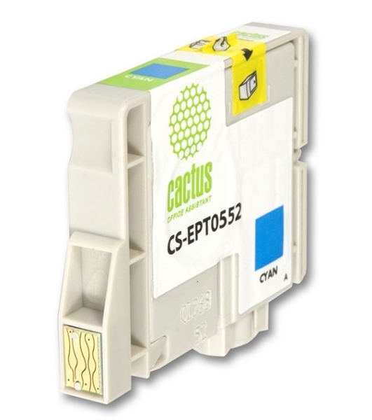 Картридж струйный Cactus CS-EPT0552 голубой для Epson Stylus RX520/Stylus Photo R240 (10мл)