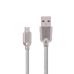 Кабель USB ACD-Allure MicroUSB - USB-A Кожа, 1м, белый, фото4