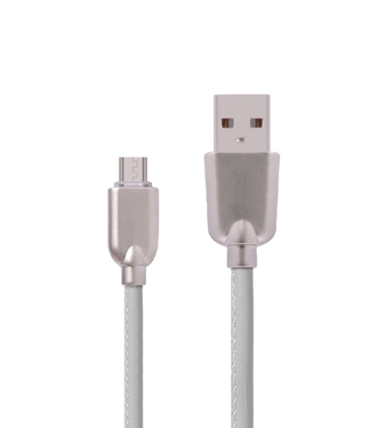 Кабель USB ACD-Allure MicroUSB - USB-A Кожа, 1м, белый