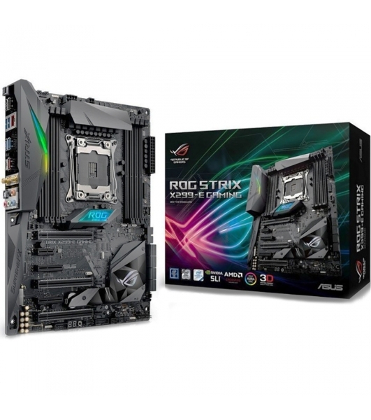 Материнская плата ASUS ROG STRIX X299-E GAMING II, LGA 2066, Intel X299, 8xDDR4, 8xSATA, 3xM.2, 1xPCIe 3.0 x8, 2xPCIe 3.0 x16, 1xPCIe x4, 1xPCIe x1, 2x 2.5Gb LAN, 1xUSB 3.2 Gen 2, 3xUSB 3.2 Gen 2, 2xUSB 2.0, 5x3.5 мм, 7.1, ATX