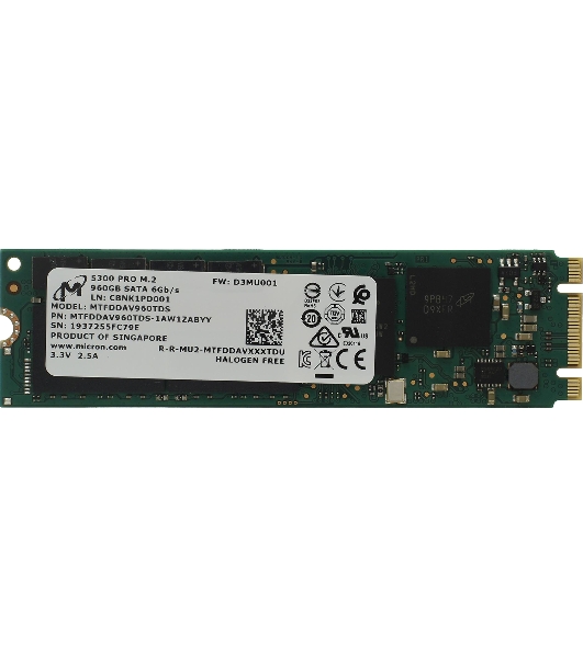 Накопитель SSD Micron 5300 PRO 960Gb M.2 SATA Non-SED Enterprise Solid State Drive