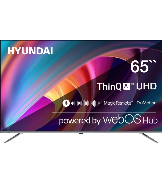 Телевизор Hyundai 65' H-LED65BU7100 серый/серый LED UHD 60Hz WebOS