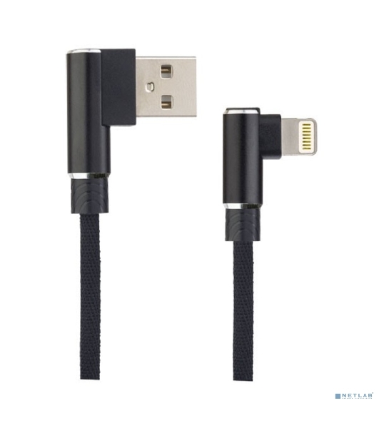 Кабель PERFEO для iPhone, USB - 8 PIN (Lightning), угловой, черный, 1 м, бокс (I4315)