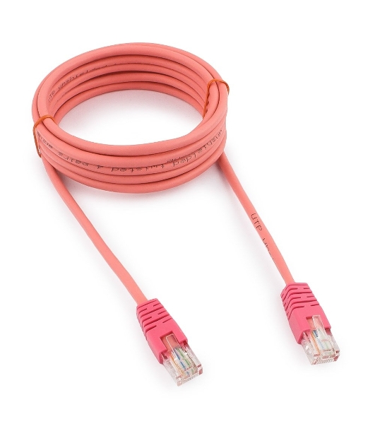 Патч-корд UTP Cablexpert cat.5e, 3м, литой, многожильный, розовый