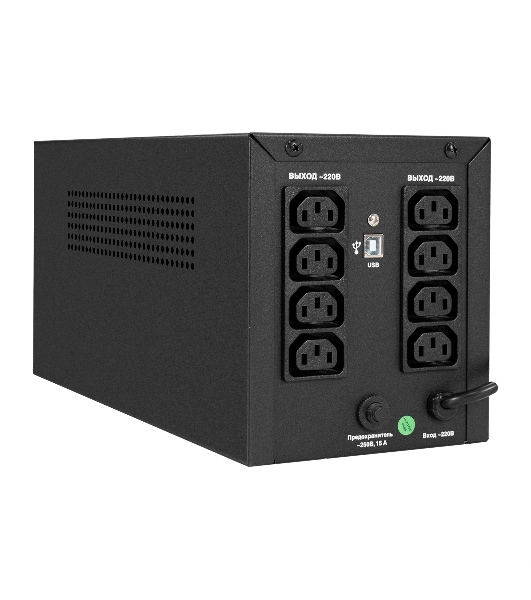 Источник бесперебойного питания ExeGate Power NB-2000.LED.AVR.8C13.USB (2000VA/1200W, LED, AVR, 8*C13, USB, батарея 12V 9Ah - 2 шт., металлический корпус, Black)