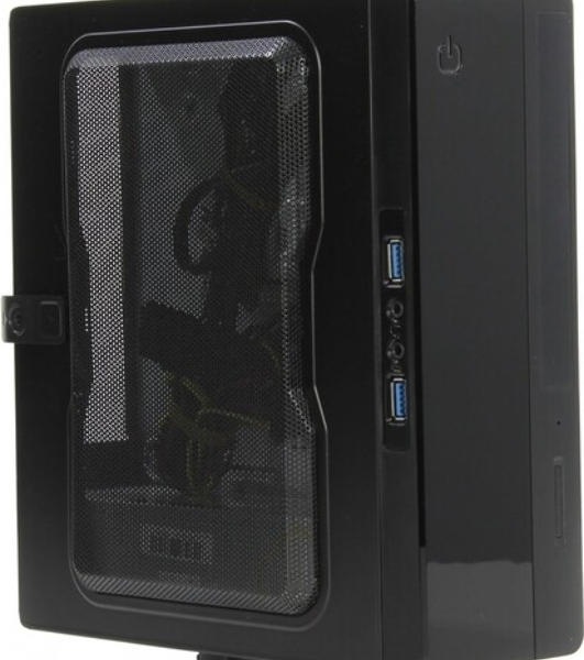 Компьютерный корпус Powerman EQ101BK slim ATX 200W Black 6117857 (8см Fan, 2* USB 3.0, Audio, PM-200ATX-PRO APFC)
