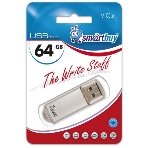 Флешка USB Smartbuy V-Cut Silver (SB64 GbVC-S), 64Gb, USB 2.0, R/W 25/15, серебристый, фото 1