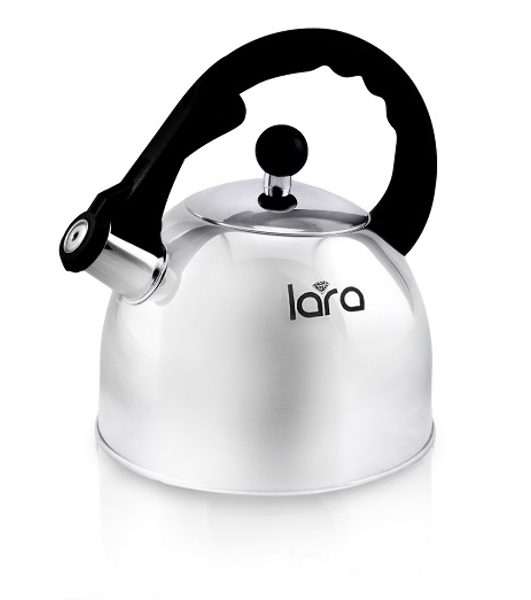 Чайник металлический Lara LR00-05 (зеркальный) 2.5 л, индукционное дно 0.3 мм, автоподъем ручки