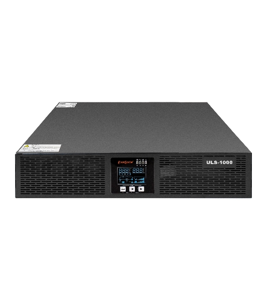 Источник бесперебойного питания On-line ExeGate EP285646RUS PowerExpert ULS-1000.LCD.AVR.C13.USB.RS232.SNMP.2U 1000VA/1000W, On-Line, PF=1, LCD, 4*IEC-C13, RS232, USB, SNMP-slot, Rackmount 2U/Tower, черный