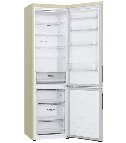 Холодильник LG GA-B509CESL бежевый глянцевый двухкамерный 277/107л морозилка снизу, No Frost