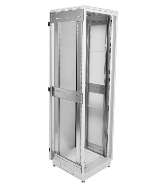 Шкаф телекоммуникационный напольный 42U (600x800) дверь стекло, черный (ШТК-М-42.6.8-1ААА-9005) (3 коробки)