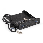 Планка USB на переднюю панель ExeGate U3H-622, 3,5', 2*TypeA +2*TypeC (USB 3.2 Gen2 (SuperSpeed USB 10Gbps), черная, металл, подсоединение к мат. плате), фото3