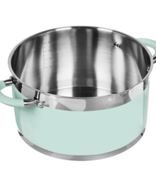 Кастрюля LARA LR02-545 MINT 26x14 см, 7,2 л, носик, индукционное дно, крышка с бортом, нержавеющая сталь