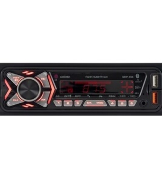 Автомагнитола Digma MCP-455, 1 DIN, Bluetooth, USB Type-A, AUX, пульт ДУ