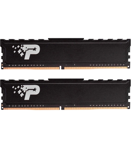 Оперативная память Patriot Signature Premium, DDR4, 16GB (2x8 GB), 2666 MHz, CL19, DIMM, радиатор, черный