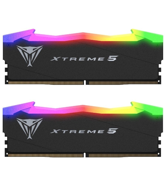 Оперативная память Patriot Viper Xtreme 5, DDR5, 48GB (2x24GB), 7600MHz, CL36, DIMM, с радиаторами, RGB, черный