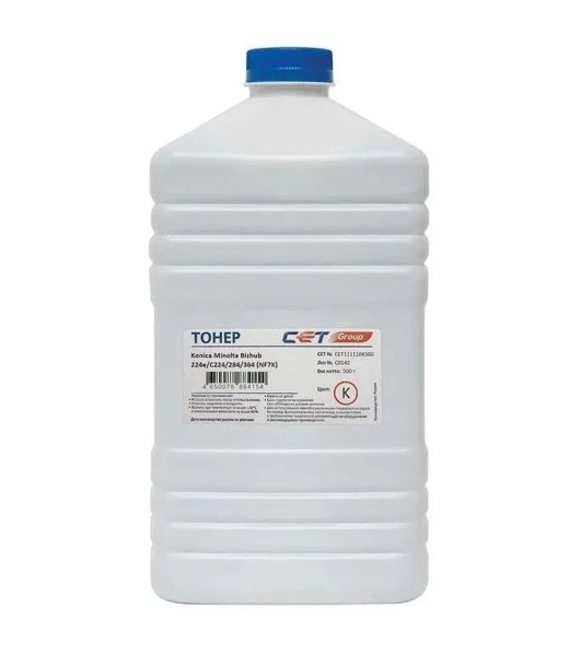 Тонер CET NF7K TN-321K/322/711K/712K черный бутылка 500гр. для принтера Konica Minolta Bizhub 224e/C224/284/364