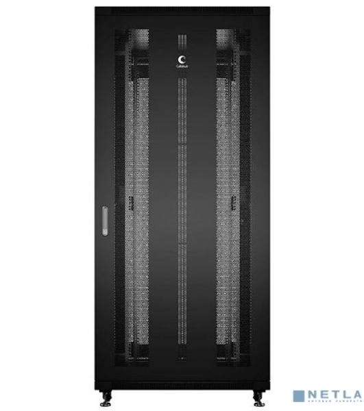 Шкаф серверный напольный Cabeus, IP20, 42U, 2055х800х1000 мм (ВхШхГ), дверь: перфорация, боковая панель: сплошная, разборный, черный