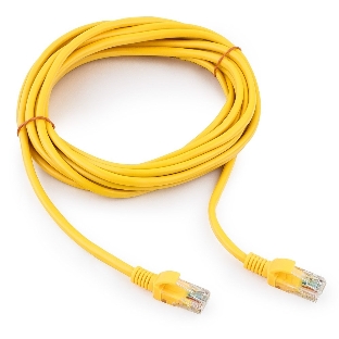 Патч-корд UTP Cablexpert cat.5e, 5м, литой, многожильный (желтый)