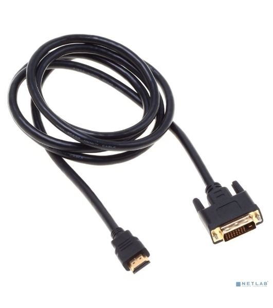 Кабель аудио-видео Buro HDMI (m)/DVI-D (Dual Link) (m) 1.8м. феррит.кольца позолоченные контакты черный