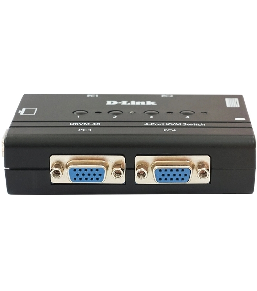 Переключатель KVM D-link DKVM-4K/B3A 4-портовый KVM-переключатель с портами VGA и PS/2