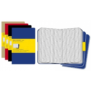 Блокнот Moleskine CAHIER JOURNAL QP322 XLarge 190х250 мм, обложка картон, 120 страниц, клетка, черный (3 шт)