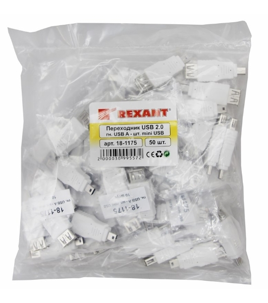 Переходник гнездо USB-A (Female)-штекер miniUSB (Male) Rexant