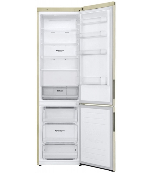 Холодильник LG GA-B509CESL бежевый глянцевый двухкамерный 277/107л морозилка снизу, No Frost