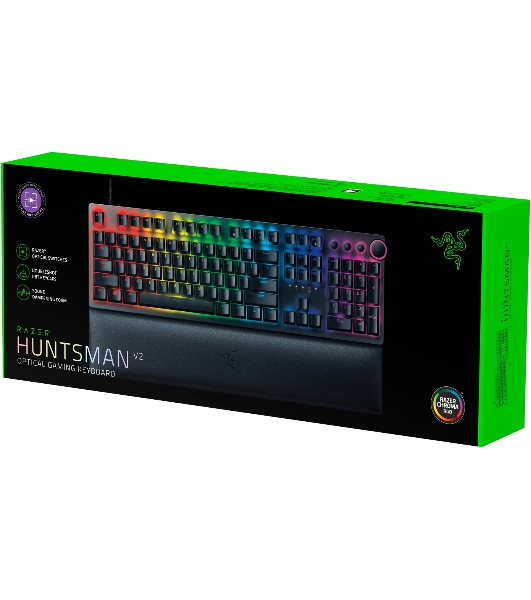 Клавиатура проводная игровая Razer Huntsman V2 (Purple Switch) - Russian Layout Gaming Keyboard