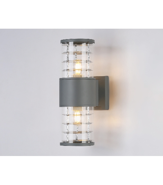 Светильник Ambrella light ST2523/2 GR/CL серый/прозрачный IP54 E27/2 max 40W 305*110*155