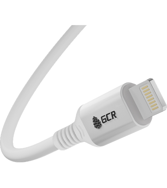 Кабель GCR PREMIUM 3.0m TypeC/Lightning MFI POWER DELIVERY 18 W, быстрая зарядка, белый силикон, AL case белый, белый ПВХ, GCR-53756