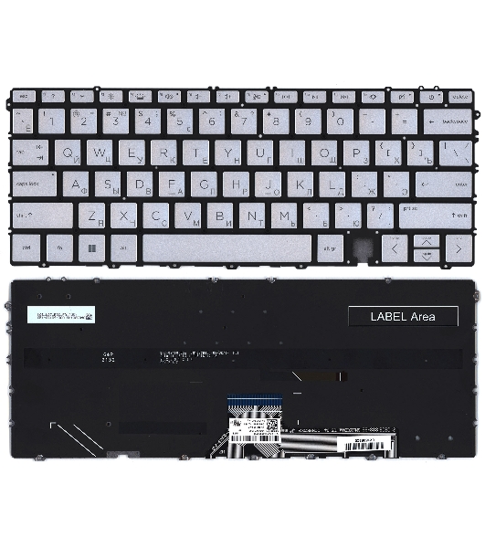 Клавиатура для ноутбука HP Spectre x360 14-ef серебро