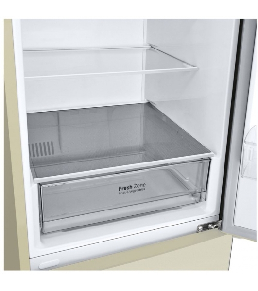 Холодильник LG GA-B509CESL бежевый глянцевый двухкамерный 277/107л морозилка снизу, No Frost