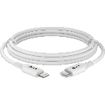 Кабель GCR PREMIUM 3.0m TypeC/Lightning MFI POWER DELIVERY 18 W, быстрая зарядка, белый силикон, AL case белый, белый ПВХ, GCR-53756, фото2