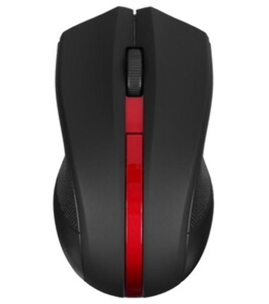 Мышь беспроводная HIPER HOMW-073 черный/красный, 1000 dpi, радиоканал, USB, кнопки - 3