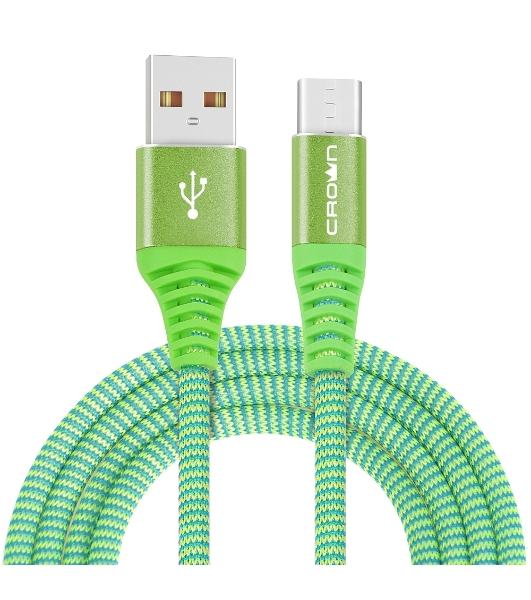 Кабель Crown USB - USB Type-C CMCU-3102C green