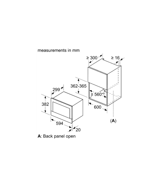 Микроволновая печь встраиваемая Bosch BEL634GS1M Series 8, 60х38 см, функция гриль, нерж.