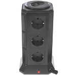 Сетевой фильтр Qumo Power Tower Pro 12SP5U (P-0001), 12 розеток, 2200 Вт, 10A, кабель 2 м 3*1 мм чистая медь, пожаробезопасный пластик, евровилка, 5 USB портов 4.5A суммарно, фото4