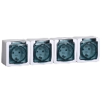 Розетка IEK ERMP42-K03-16-54-EC РСб24-3-ГПБд роз 4м с з/к о/у IP54 (дымчатый) ГЕРМЕС PLUS, фото 1