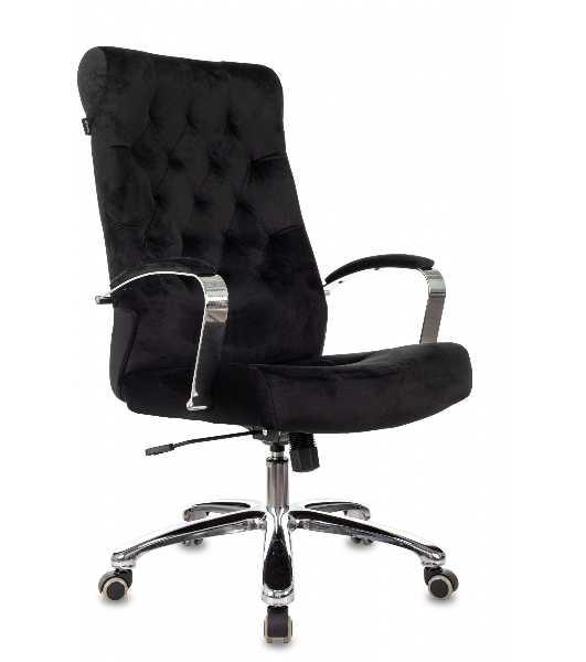 Кресло руководителя Бюрократ T-9928SL Fabric черный Italia Black, крестов. металл хром