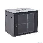Настенный шкаф Rexant 19' 9U 600×600×501 (ШxГxВ), дверь стекло, металлическая задняя стенка, боковые съемные стенки, RAL 9005, фото3
