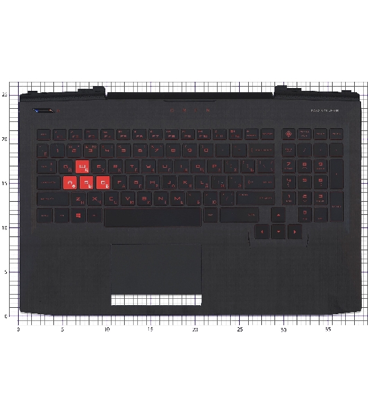 Клавиатура для ноутбука HP Omen 15-CE черная с подсветкой, Топкейс
