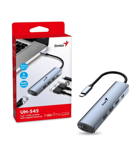 USB-концентратор Genius UH-545, USB Type-C, USB/RJ45, USB Type-C