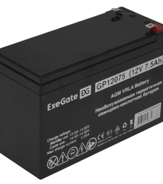 Батарея для ИБП ExeGate EP234538RUS GP 12075/EXG1275 (12V 7.5Ah) клеммы F2