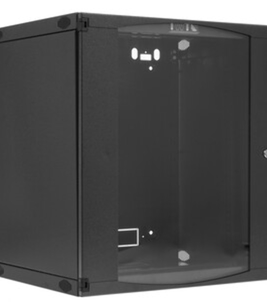 Шкаф настенный Lanmaster Next TWT-CBWNG-12U-6X4-BK 12U 550x450 мм пер. дв. стекл съемные бок. пан. 60 кг черный