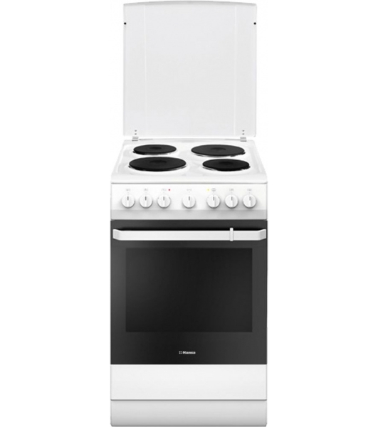 Плита электрическая Hansa FCEW54109 белый, конфорок 4 шт, духовка 65 л, 50 см x 85 см x 60 см